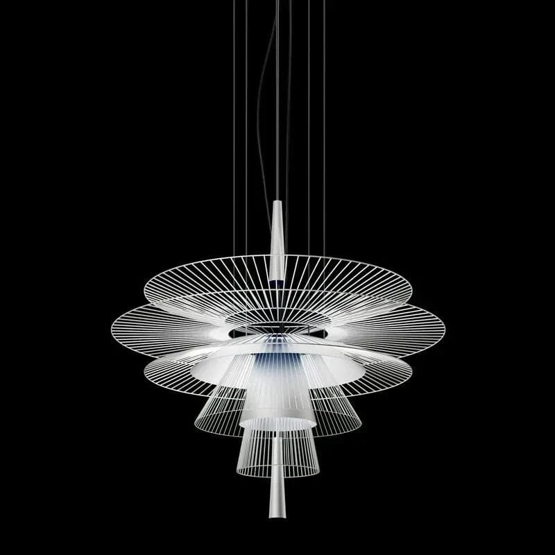 Lustre de Luxe Sandyha LED en Métal - Lampe Suspendue Décorative | Marco Lucetti D68cm - Blanc / Lumière chaude