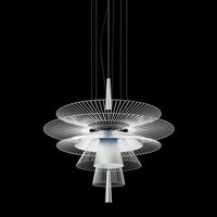 Lustre de Luxe Sandyha LED en Métal - Lampe Suspendue Décorative | Marco Lucetti D68cm - Blanc / Lumière chaude
