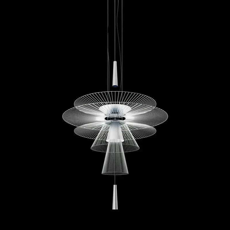 Lustre de Luxe Sandyha LED en Métal - Lampe Suspendue Décorative | Marco Lucetti D86cm - Blanc / Lumière chaude