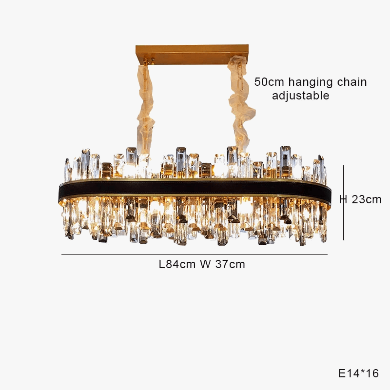 Lustre de Luxe Vintage Design 2024 - LED Cuir Cristal Élégant | Marco Lucetti