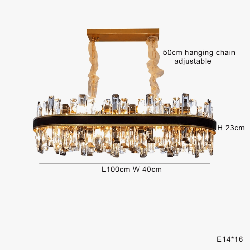 Lustre de Luxe Vintage Design 2024 - LED Cuir Cristal Élégant | Marco Lucetti