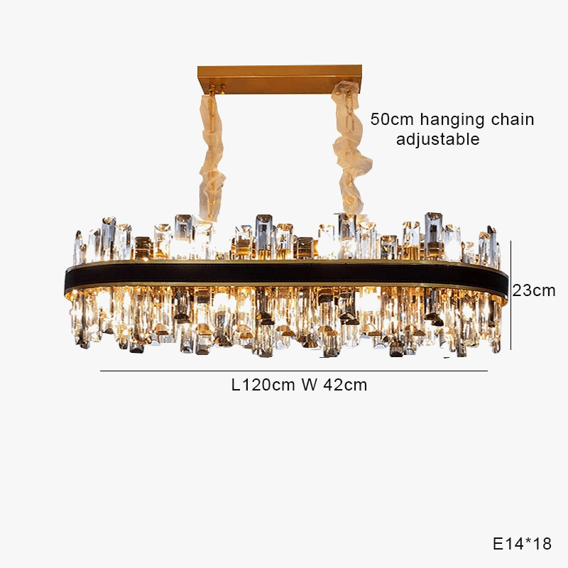 Lustre de Luxe Vintage Design 2024 - LED Cuir Cristal Élégant | Marco Lucetti