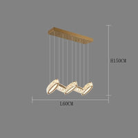 Lustre de maison moderne: Éclairage de plafond LED en cristal | Marco Lucetti 5 têtes / Blanc froid