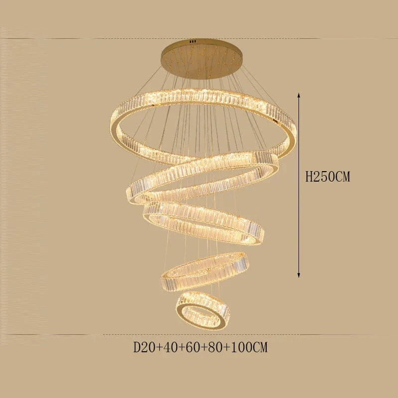 Lustre de Maison Moderne en Cristal de Luxe | Marco Lucetti 20 40 60 80 100CM / Gradation à distance RC