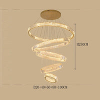 Lustre de Maison Moderne en Cristal de Luxe | Marco Lucetti 20 40 60 80 100CM / Gradation à distance RC