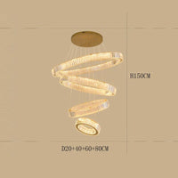 Lustre de Maison Moderne en Cristal de Luxe | Marco Lucetti 20 40 60 80CM / Gradation à distance RC