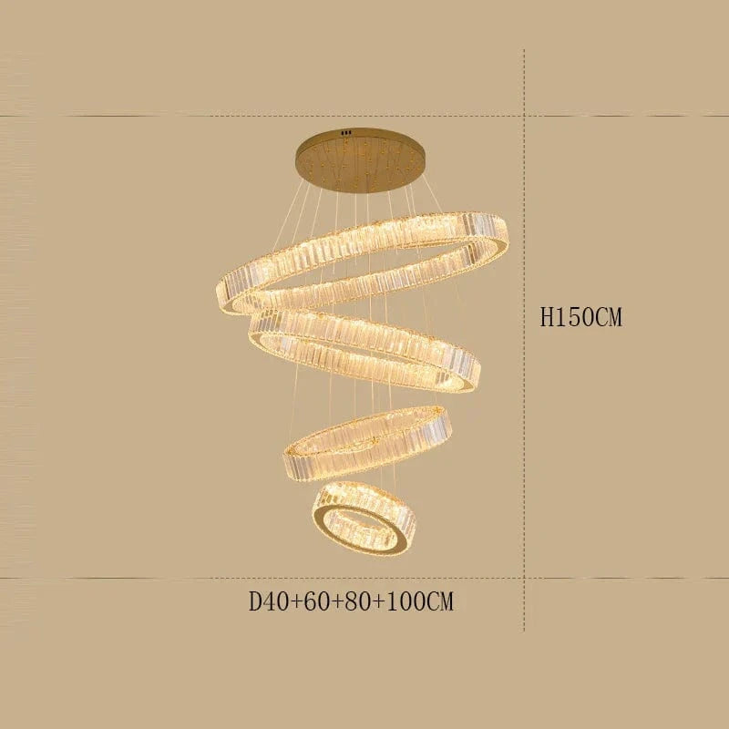 Lustre de Maison Moderne en Cristal de Luxe | Marco Lucetti 40 60 80 100CM / Gradation à distance RC