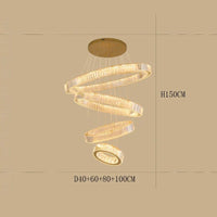 Lustre de Maison Moderne en Cristal de Luxe | Marco Lucetti 40 60 80 100CM / Gradation à distance RC