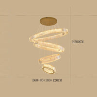 Lustre de Maison Moderne en Cristal de Luxe | Marco Lucetti 60 80 100 120CM / Gradation à distance RC