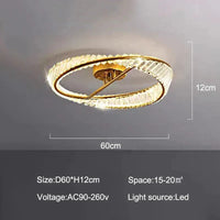 Lustre de plafond en cristal LED nordique de luxe pour salon et salle à manger | Marco Lucetti D60cm / Lumière blanche