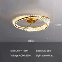 Lustre de plafond en cristal LED nordique de luxe pour salon et salle à manger | Marco Lucetti D80cm / Lumière blanche