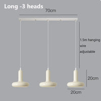 Lustre de Plafond Nordique Bauhaus Rétro Blanc - Design Médiéval - Salle À Manger - Chambre Chevet | Marco Lucetti Longue - 3 têtes / Blanc froid