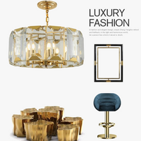 Nouveau lustre de restaurant avec variété de cristaux prestige
