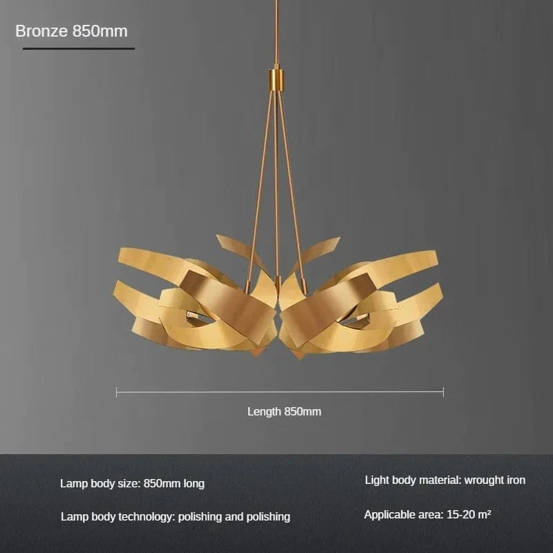 Lustre de Restaurant Créatif Américain Éclatant | Marco Lucetti B-D85cm-cuivre