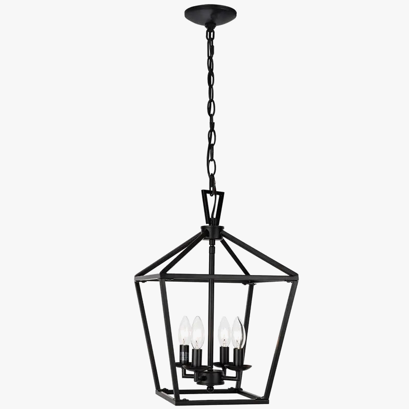 Lustre de ferme américaine minimaliste rétro pour cuisine, couloir ou chambre à coucher - Lumière noire.