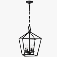 Lustre de ferme américaine minimaliste rétro pour cuisine, couloir ou chambre à coucher - Lumière noire.