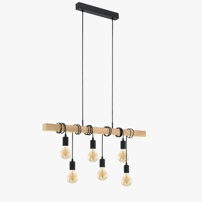 Lustre de Restaurant en Bois Rétro Américain - Style Authentique et Vintage