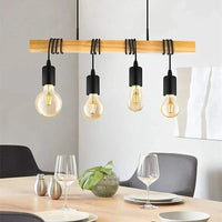 Lustre de Restaurant en Bois Rétro Américain - Style Authentique et Vintage | Marco Lucetti