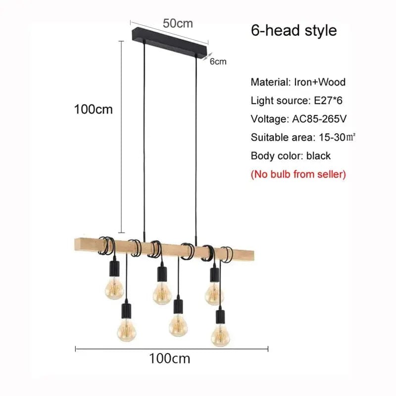 Lustre de Restaurant en Bois Rétro Américain - Style Authentique et Vintage | Marco Lucetti