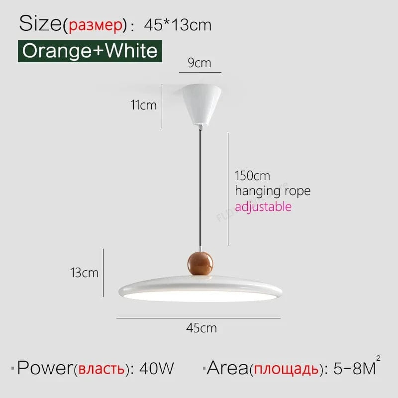 Lustre de restaurant style crème ovni - Élégance moderniste | Marco Lucetti Couleur 5