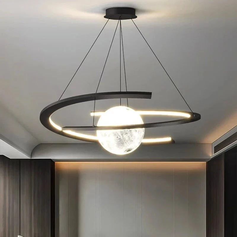 Lustre de Salle à Manger Moderne avec Éclairage LED Interne | Marco Lucetti Diamètre 100CM / BLANC / Blanc chaud