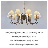 Lustre de style européen et américain en fer forgé pour salon ou salle à manger | Marco Lucetti 10 têtes / Blanc chaud