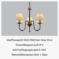 Lustre de style européen et américain en fer forgé pour salon ou salle à manger | Marco Lucetti