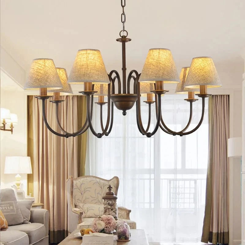 Lustre de style européen et américain en fer forgé pour salon ou salle à manger | Marco Lucetti