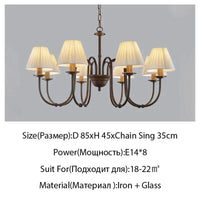 Lustre de style européen et américain en fer forgé pour salon ou salle à manger | Marco Lucetti 8 têtes / Changeable