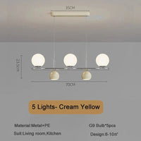 Lustre de Table LED Roundi | Marco Lucetti 5 jaune crème clair / Lumière blanche