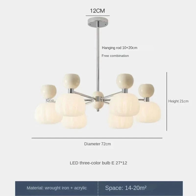 Lustre Décoratif en Acrylique avec Abat-jour Suspendu Créatif - Éclat Design | Marco Lucetti Blanc-12tête