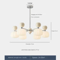 Lustre Décoratif en Acrylique avec Abat-jour Suspendu Créatif - Éclat Design | Marco Lucetti Blanc-12tête