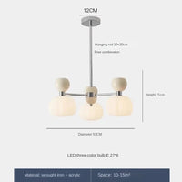 Lustre Décoratif en Acrylique avec Abat-jour Suspendu Créatif - Éclat Design | Marco Lucetti Blanc-6tête