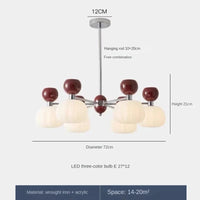 Lustre Décoratif en Acrylique avec Abat-jour Suspendu Créatif - Éclat Design | Marco Lucetti Rouge-12head