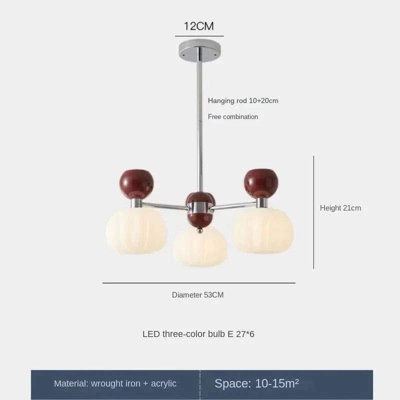 Lustre Décoratif en Acrylique avec Abat-jour Suspendu Créatif - Éclat Design | Marco Lucetti Rouge-6head