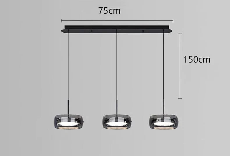 Lustre Décoratif pour Intérieur avec Lampes Suspendues - Élégance Illuminée | Marco Lucetti 3 têtes de long / Blanc chaud