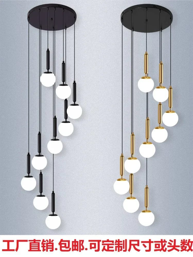 Lustre Deluxe pour Escalier à Lumière Longue en Cristal Orientation Rotative | Marco Lucetti