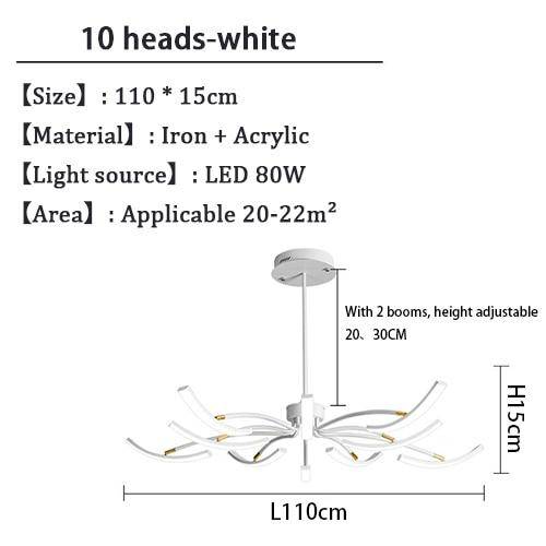Lustre design à LED Kyio en métal | Marco Lucetti Blanc - 10 lampes / Froide