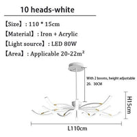 Lustre design à LED Kyio en métal | Marco Lucetti Blanc - 10 lampes / Froide