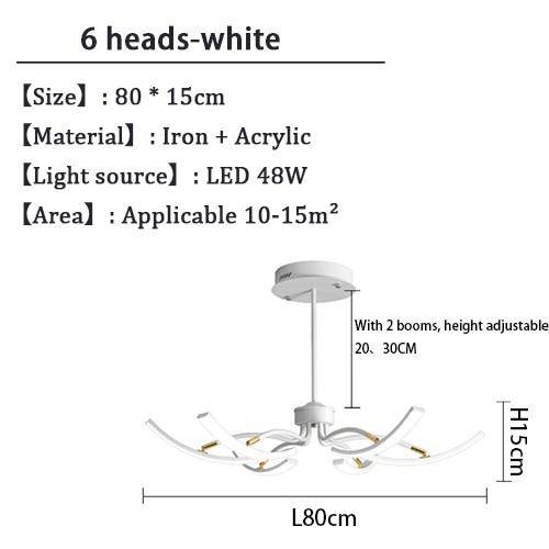 Lustre design à LED Kyio en métal | Marco Lucetti Blanc - 6 lampes / Froide