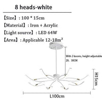 Lustre design à LED Kyio en métal | Marco Lucetti Blanc - 8 lampes / Froide