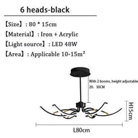 Lustre design à LED Kyio en métal | Marco Lucetti Noir - 6 lampes / Froide