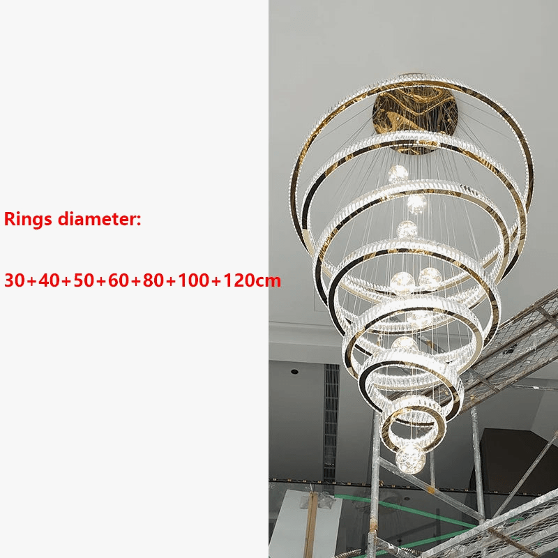 Lustre Design Anneau en Cristal Intelligent pour Décoration Moderne - Éclat Brillant | Marco Lucetti