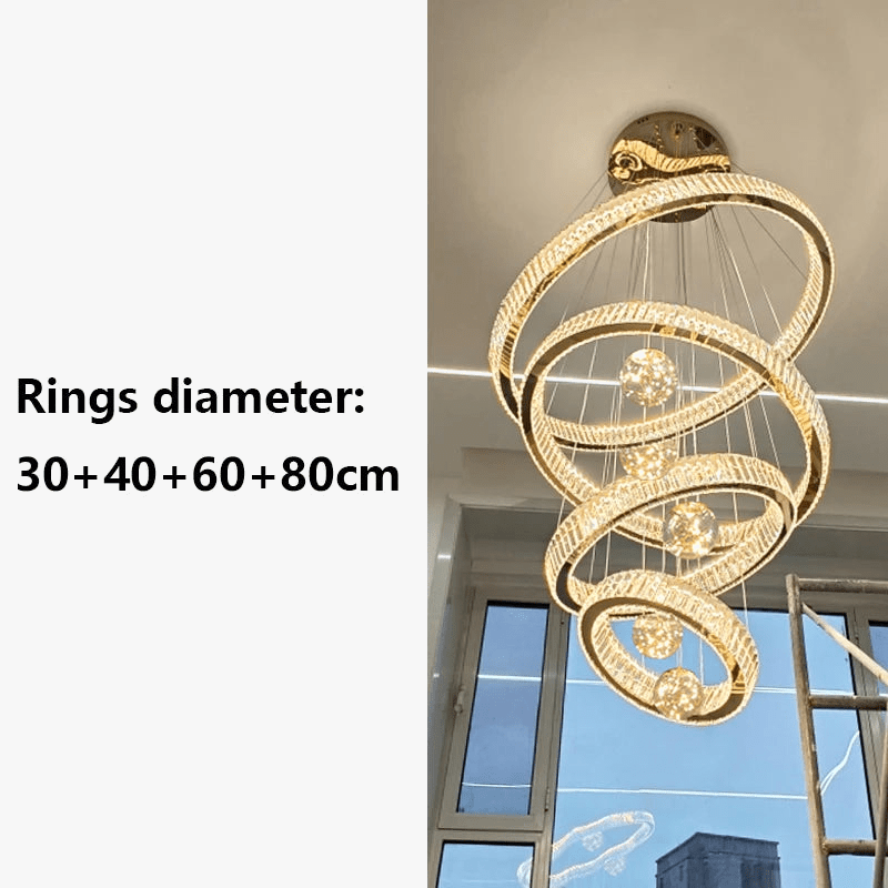 Lustre Design Anneau en Cristal Intelligent pour Décoration Moderne - Éclat Brillant | Marco Lucetti