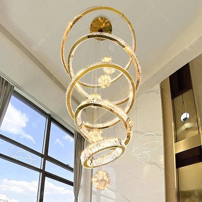 Lustre Design Anneau en Cristal Intelligent pour Décoration Moderne - Éclat Brillant | Marco Lucetti