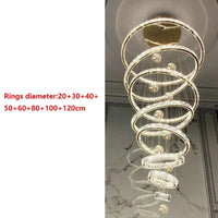 Lustre Design Anneau en Cristal Intelligent pour Décoration Moderne - Éclat Brillant | Marco Lucetti 8 anneaux / Blanc froid