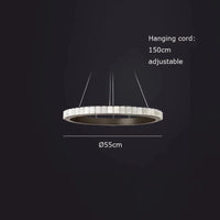 Lustre design Anneaux LED Postmoderne Marbre Or Noir Rond - Salle à Manger | Marco Lucetti 55 cm / Cadre doré / Lumière chaude