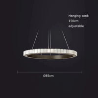 Lustre design Anneaux LED Postmoderne Marbre Or Noir Rond - Salle à Manger | Marco Lucetti 85 cm / Cadre doré / Lumière chaude