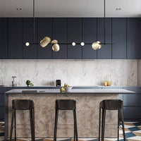 Lustre Design Art Déco Noir & Doré avec Lampes LED | Marco Lucetti