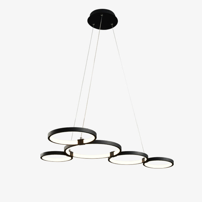 Lustre Hirva avec anneaux LED suspendus